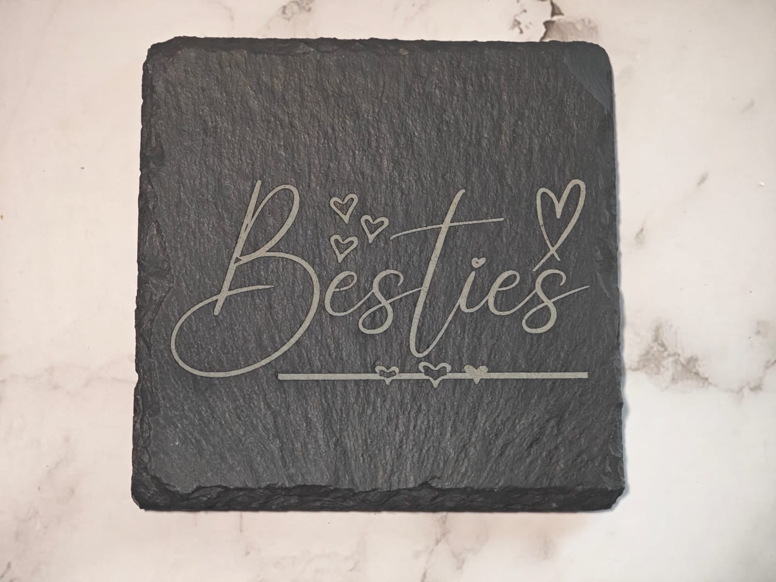 Untersetzer Individuelle gestaltete Untersetzer, Schiefer 10*10 cm Gravur Geburtstagsgeschenke - Kreativstuebchen