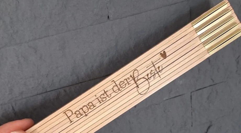 Zollstock, Glieder Maßstab, Metermaß, Männergeschenk, Handwerker personalisiert Logo oder Wunschtext - Kreativstuebchen