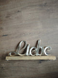 Aufsteller "Liebe" Schriftzug mit Sockel zum Stellen, Valentinstag, Tischdeko, Fensterbank, Maritim, Muttertag,