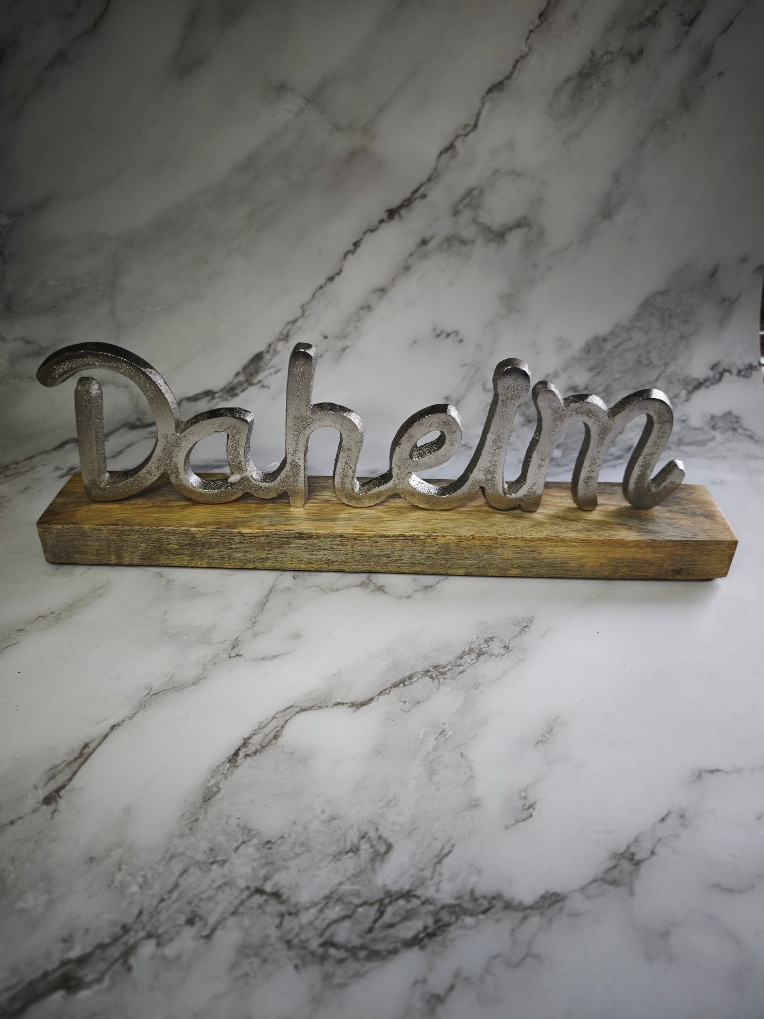 Aufsteller "Daheim" Schriftzug mit Sockel zum Stellen, Tischdeko, Fensterbank,Home, Holzdeko - Kreativstuebchen