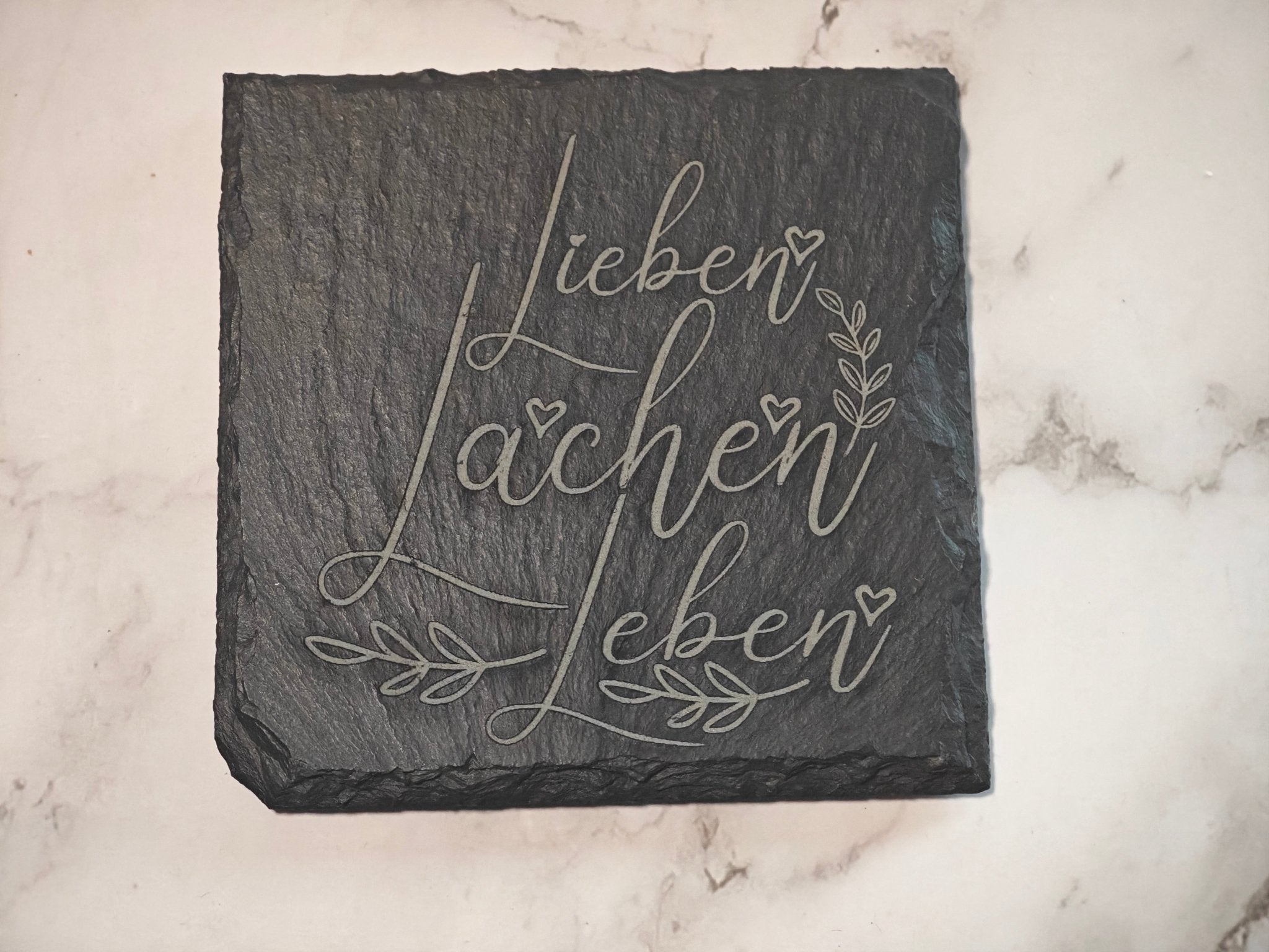 Untersetzer Individuelle gestaltete Untersetzer, Schiefer 10*10 cm Gravur Geburtstagsgeschenke - Kreativstuebchen