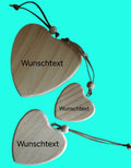 Holz Herzen mit Kordel zum aufhängen und Wunschtext - Kreativstuebchen