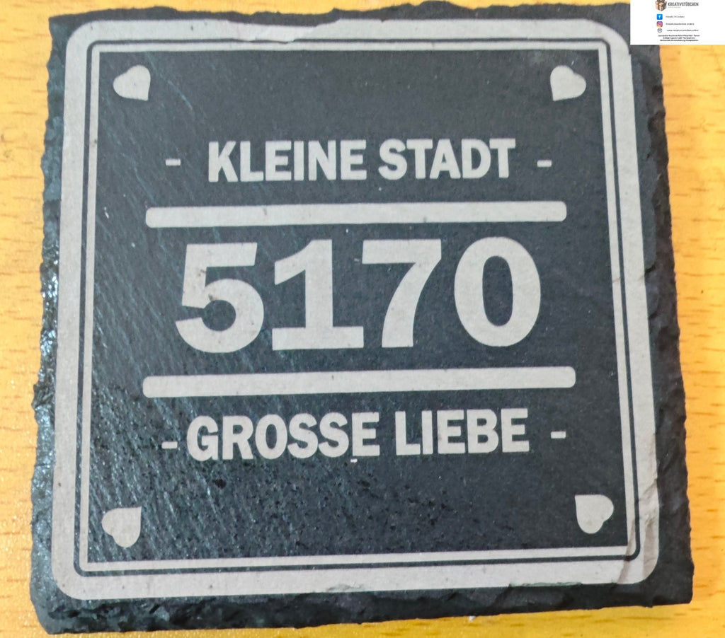 Untersetzer Individuelle gestaltete Untersetzer, Schiefer 10*10 cm Gravur Geburtstagsgeschenke - Kreativstuebchen