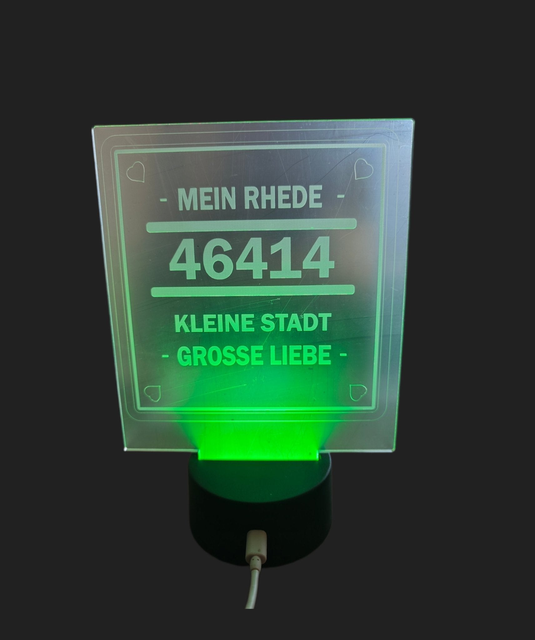 LED Leuchte mit Acrylglas mit Fernbedienung, Geschenk oder Dekoration - Kreativstuebchen