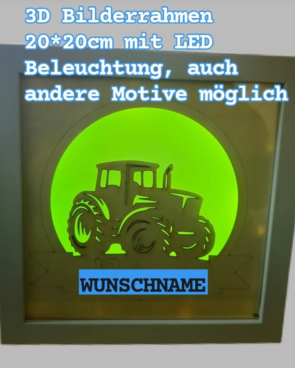 3D Bilderrahmen mit LED Hintergrund beleuchtung. Motiv: verschieden und weitere Motive finden Sie im Shop - Kreativstuebchen
