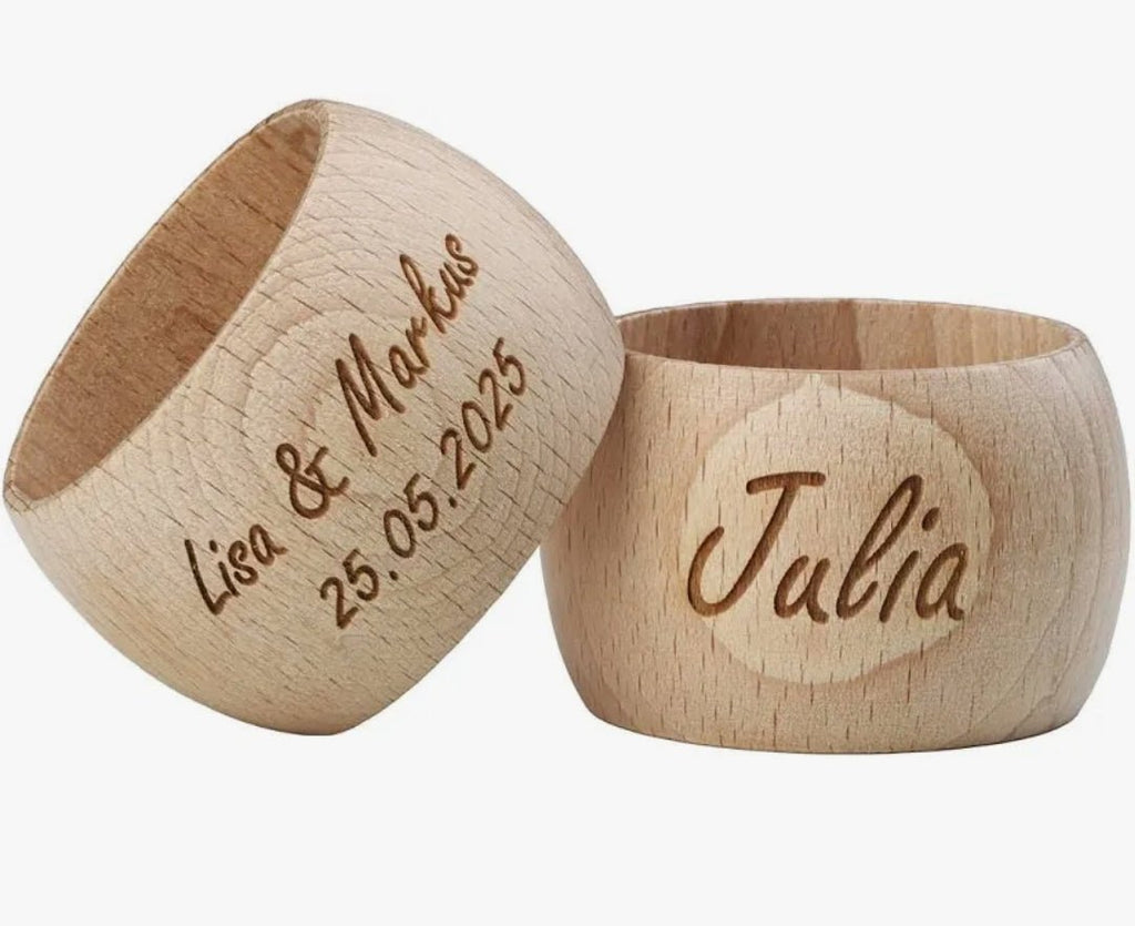 Servierten Ringe aus Holz, Tischdeko, Weihnachtsdeko, Hochzeitsdeko, Personalisierte Serviertenringe - Kreativstuebchen