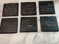 Untersetzer Individuelle gestaltete Untersetzer, Schiefer 10*10 cm Gravur Geburtstagsgeschenke - Kreativstuebchen