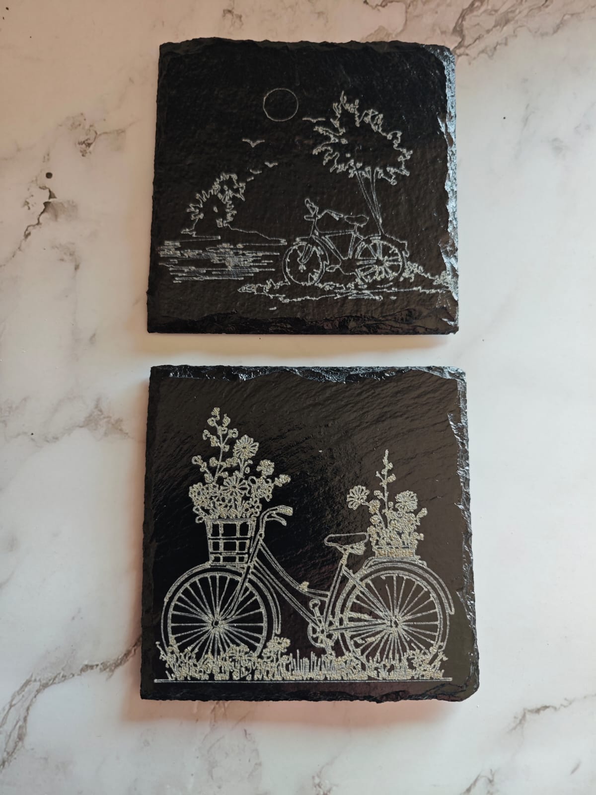 Untersetzer Individuelle gestaltete Untersetzer, Schiefer 10*10 cm Gravur Geburtstagsgeschenke - Kreativstuebchen