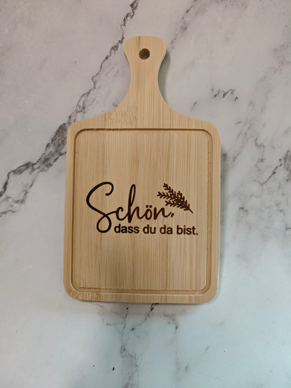 Kleine Servierbrettchen mit Wunschgravur aus Bambus, geeignet als Untersetzer, Motive Weihnachten, Blumen, Sprüche