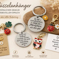 VALENTINSTAG, Maikäfer, Glücksbringer, KLEINE Anhänger, Glücksschweinchen Verschiedene Schlüsselanhänger aus Metall mit Karabiner Karte - Kreativstuebchen