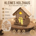 Weihnachtsdeko Holzhaus LED Deko Bausatz Winterdeko - Kreativstuebchen