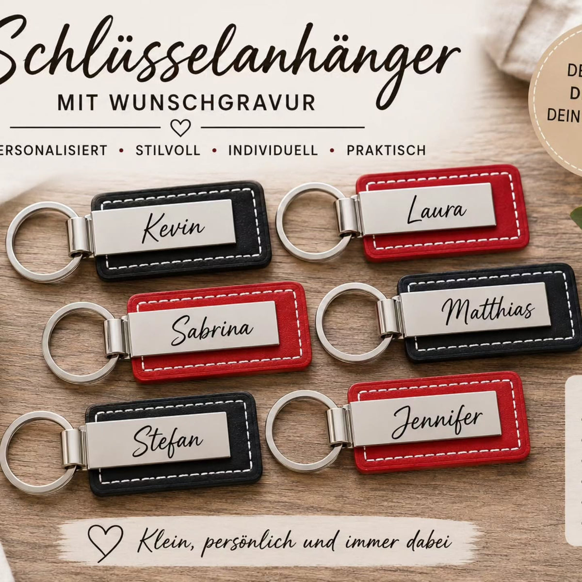 Schlüsselanhänger Accessoires Holz - Kreativstuebchen