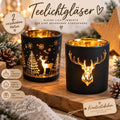 Windlicht, Teelicht, Motiv, Weihnachtsdeko Weihnachtsschmuck Tischdeko - Kreativstuebchen