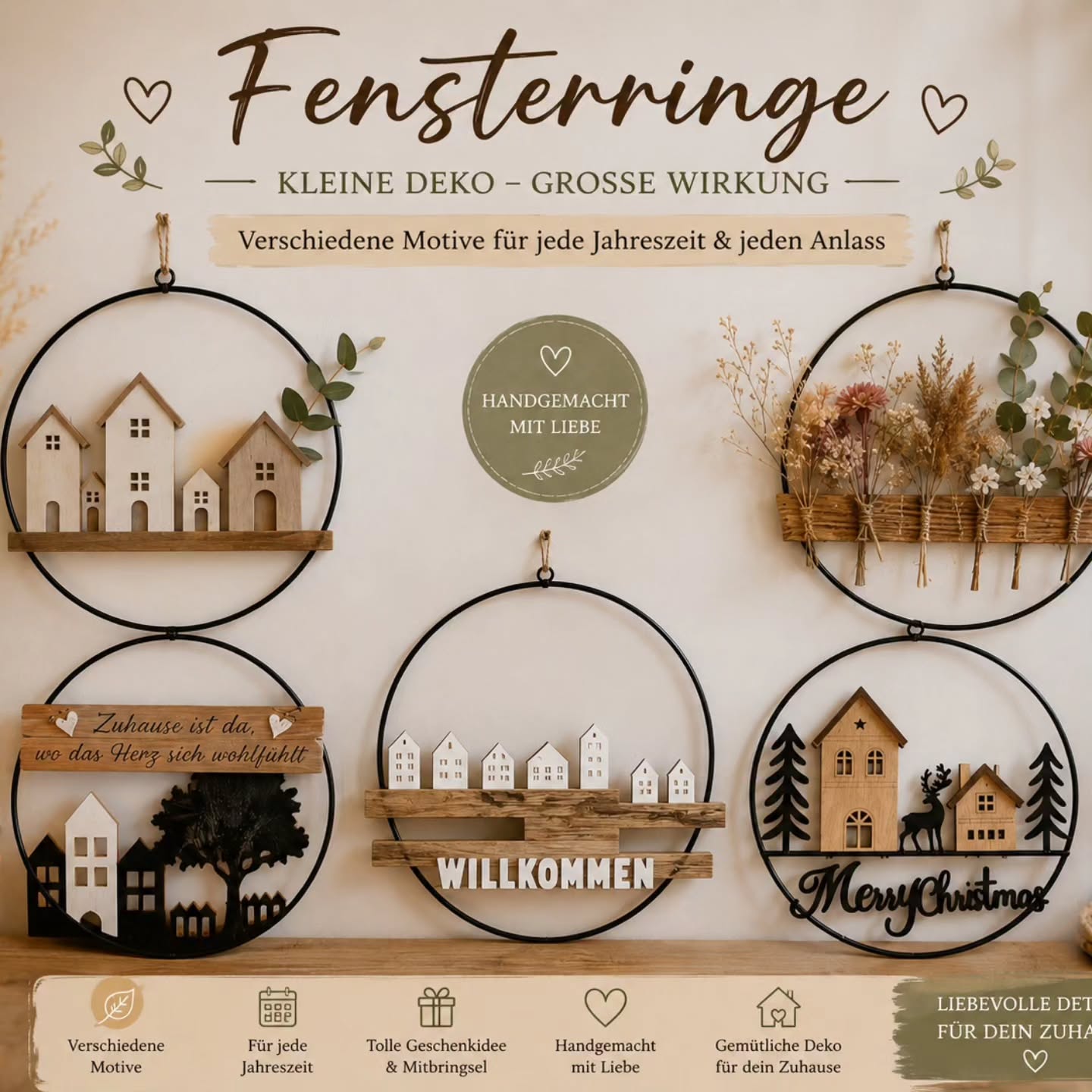 Metallring zum Hängen Rohling aus Metall für Dekoration Türkränze Dekoring Weihnachtsmotiv, Wanddeko, Weihnachtsdekoration Weihnachtlich - Kreativstuebchen
