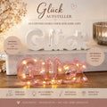 Gips Deko, Aufsteller, Glück, Tischaufsteller Glück, Schriftzug Glück - Kreativstuebchen