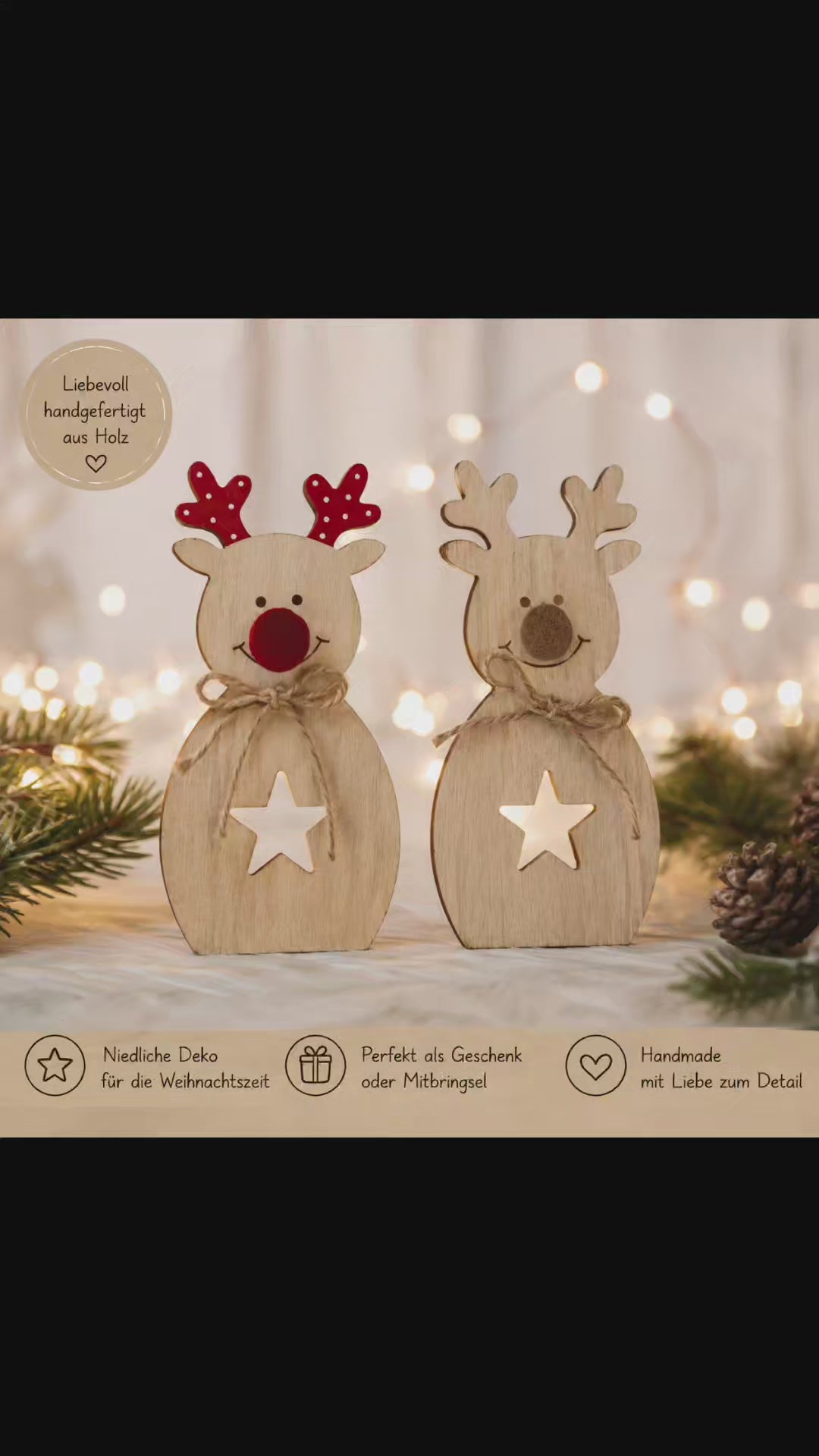 Weihnachtsdeko aus Holz, Rentier,Wichtelgeschenk, Arbeitskollegen, Weihnachtswichteln