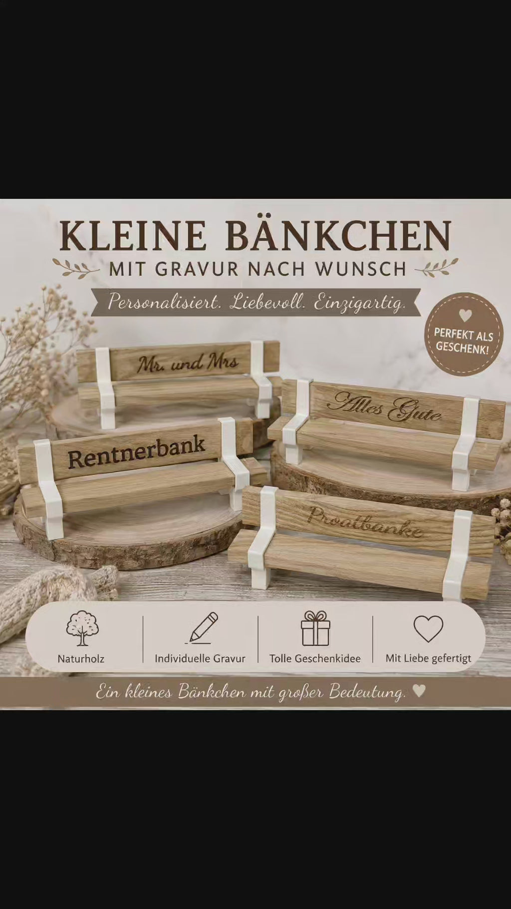 Kleine Bank aus Keramik Gips, Verschiedene Zitate, Wunschtext, Name alles möglich, weitere Figuren Kerzenhalter aus Gips