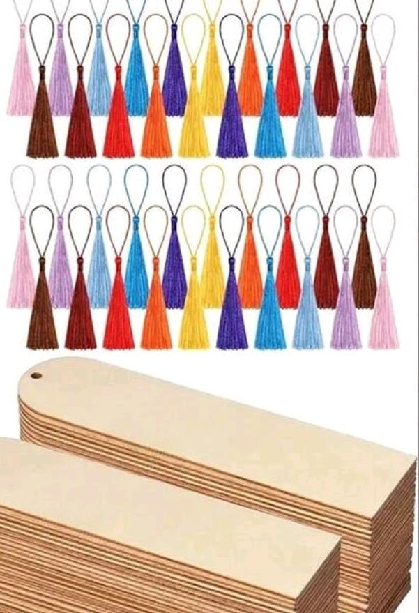 Lesezeichen aus Holz mit Quaste und Gravur - Kreativstuebchen
