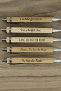 Kugelschreiber aus Bambus mit Personalisierung - Kreativstuebchen