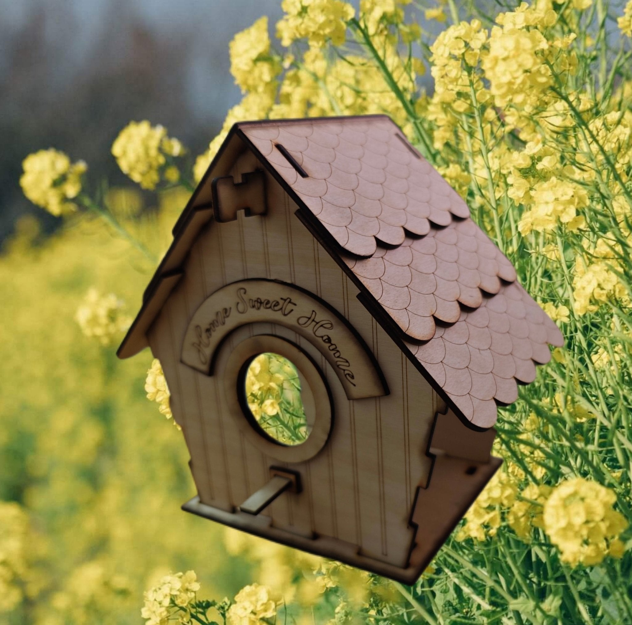 Vogelhaus als Selbstbausatz zum bemalen aus Sperrholz. - Kreativstuebchen