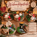 Weihnachtsdeko, Tischdeko, Gestecke, kleine Mitbringsel, Handgemachtes, Weihnachtliche Baumscheibe, Dekorite Baumscheibe, Teelichthalter, - Kreativstuebchen