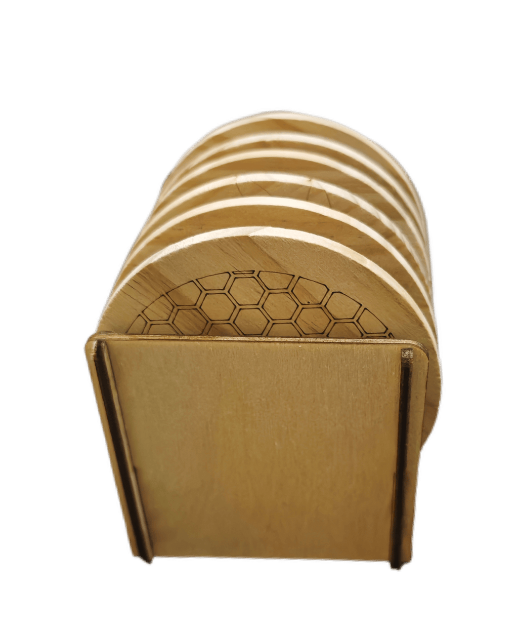 6 Set Holz Untersetzer mit Halter - Kreativstuebchen