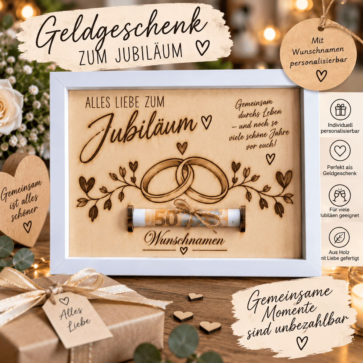 WELTKARTE auf Holz Graviert im Bilderrahmen das ideal Geschenk Reisen Hochzeiten Jubiläum Einzug - Kreativstuebchen