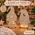 Weihnachts Bastelset für Kinder ab 4 Jahren | Malset aus Sperrholz | Wichtel & Tannenbaum | Acrylfarben & Pinsel | Kreativset Weihnachten - Kreativstuebchen