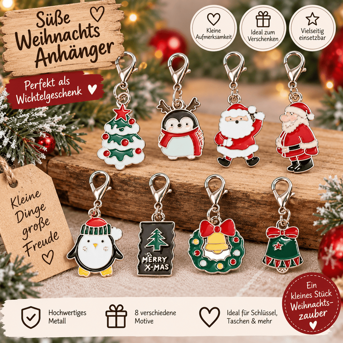 Verschiedene weihnachtliche Accessoires Kleine Aufmerksamkeit Dankeschön Geschenke Anhänger Engel Wichtel - Kreativstuebchen