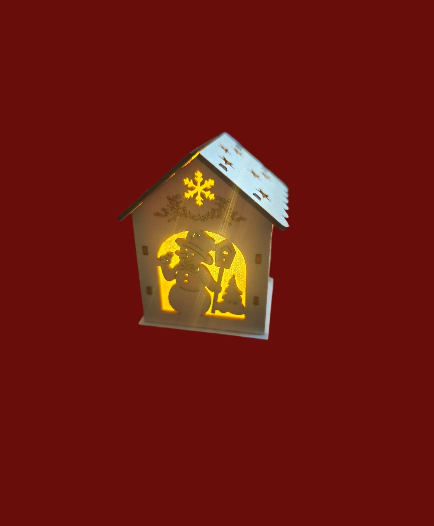 Holzhaus LED Deko Bausatz Beleuchtete Deko Winterdeko Weihnachtsdekoration Mini Haus Häuschen Wichtel - Kreativstuebchen