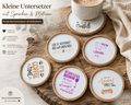 Individuelle Untersetzer Rund aus Holz, Kork, Schiefer personalisierbar - Kreativstuebchen