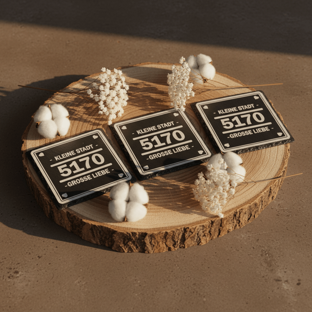 Untersetzer Individuelle gestaltete Untersetzer, Schiefer 10*10 cm Gravur Geburtstagsgeschenke - Kreativstuebchen