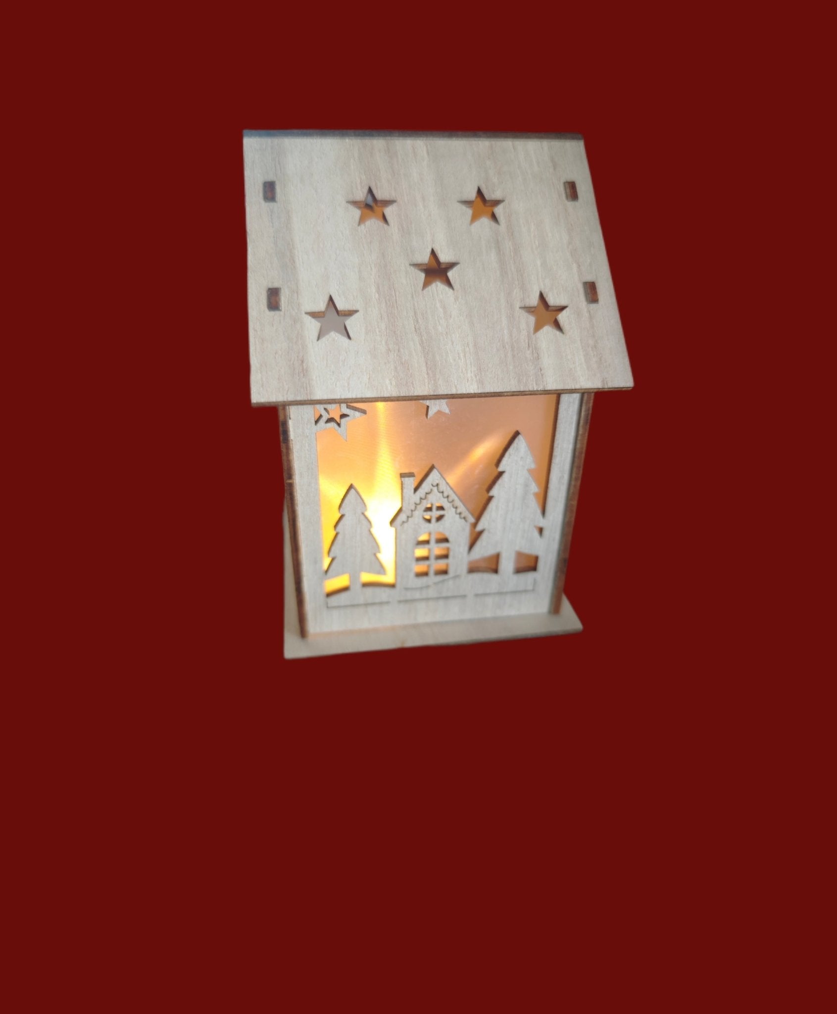 Holzhaus LED Deko Bausatz Beleuchtete Deko Winterdeko Weihnachtsdekoration Mini Haus Häuschen Wichtel - Kreativstuebchen