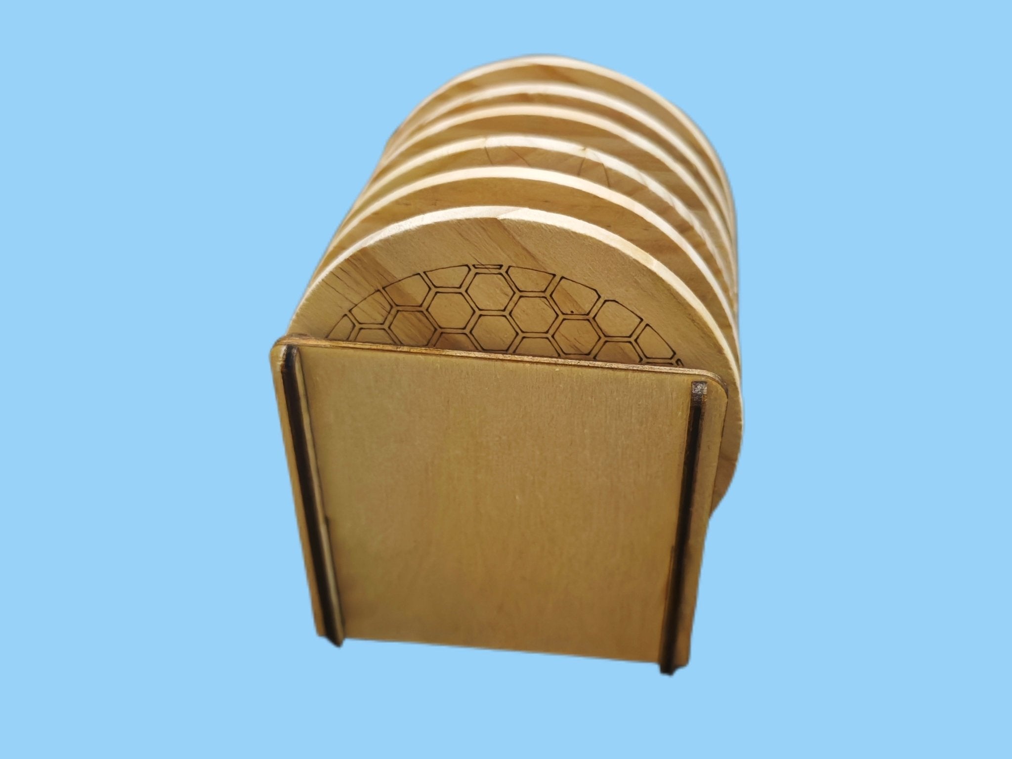 6 Set Holz Untersetzer mit Halter - Kreativstuebchen
