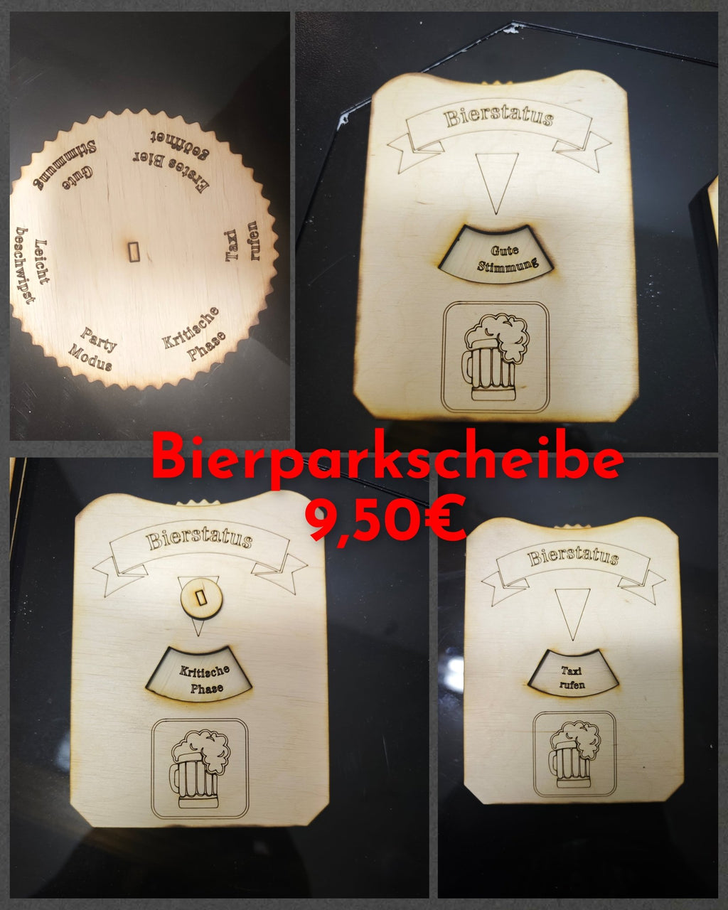 Bierparkscheibe aus Holz - Kreativstuebchen