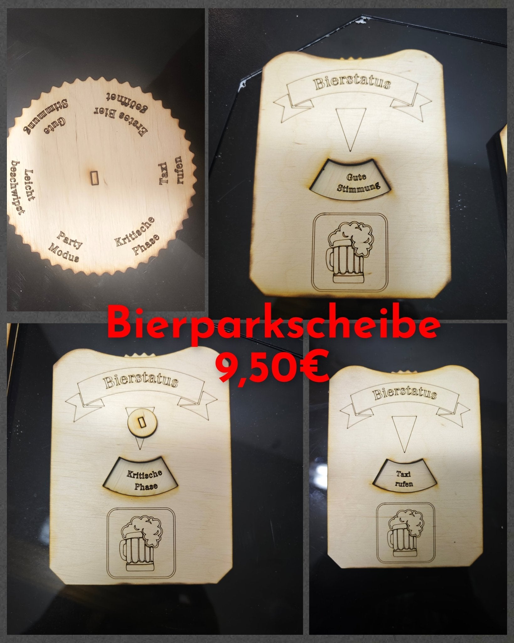 Bierparkscheibe aus Holz - Kreativstuebchen