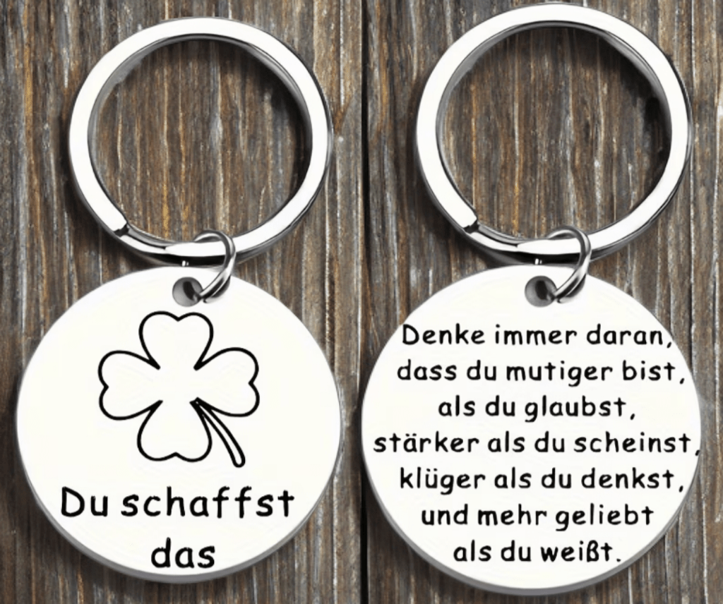 Anhänger, Glücksbringer,Charmsanhänger, Taschenherz Spruch und Karte, Valentinstag, Freundschaft - Kreativstuebchen