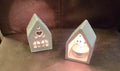 Mini Haus aus Keramikgips mit LED Deko Winterdeko Weihnachtsdekoration Mini Haus Häuschen Wichtel - Kreativstuebchen